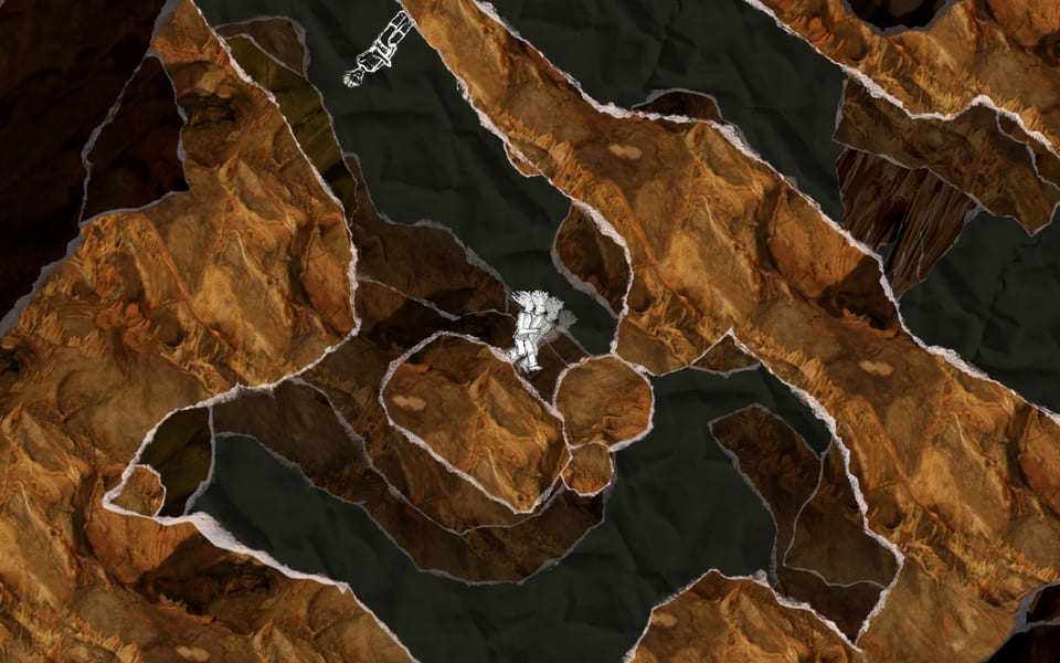 Gameplay screenshot from And Yet It Moves: rotating.