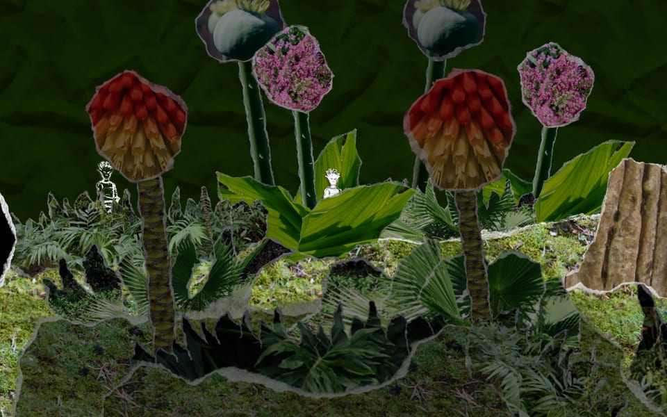 Gameplay screenshot from And Yet It Moves: between flowers.