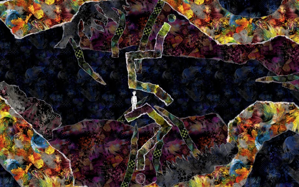 Gameplay screenshot from And Yet It Moves: between tentacles.