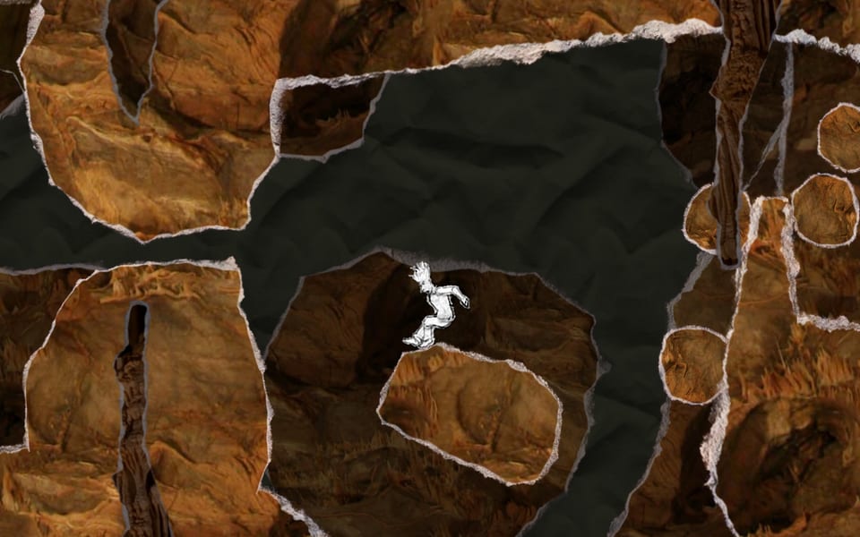 Gameplay screenshot from And Yet It Moves: small stones.