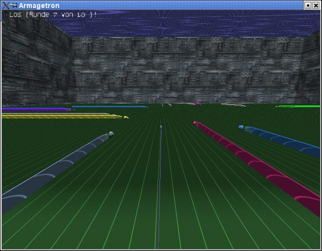 Gameplay screenshot from Armagetron Advanced.
