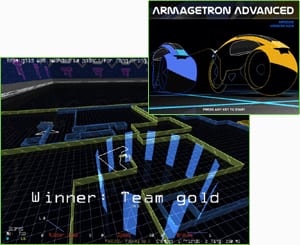 Gameplay screenshot from Armagetron Advanced.