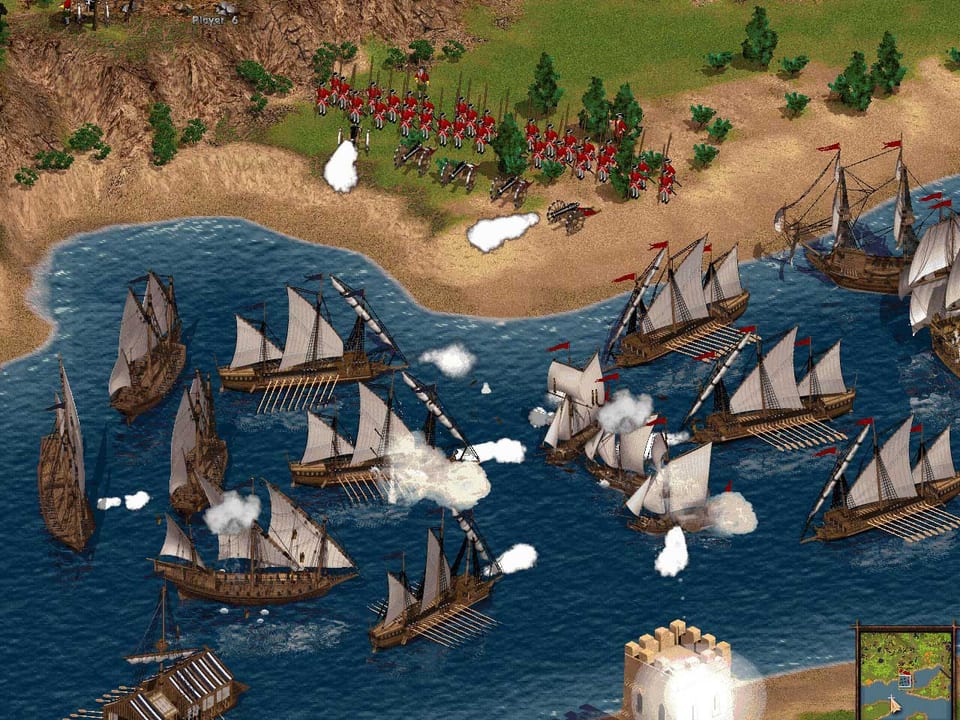 Gameplay screenshot from Cossacks: European Wars: Naval battle.