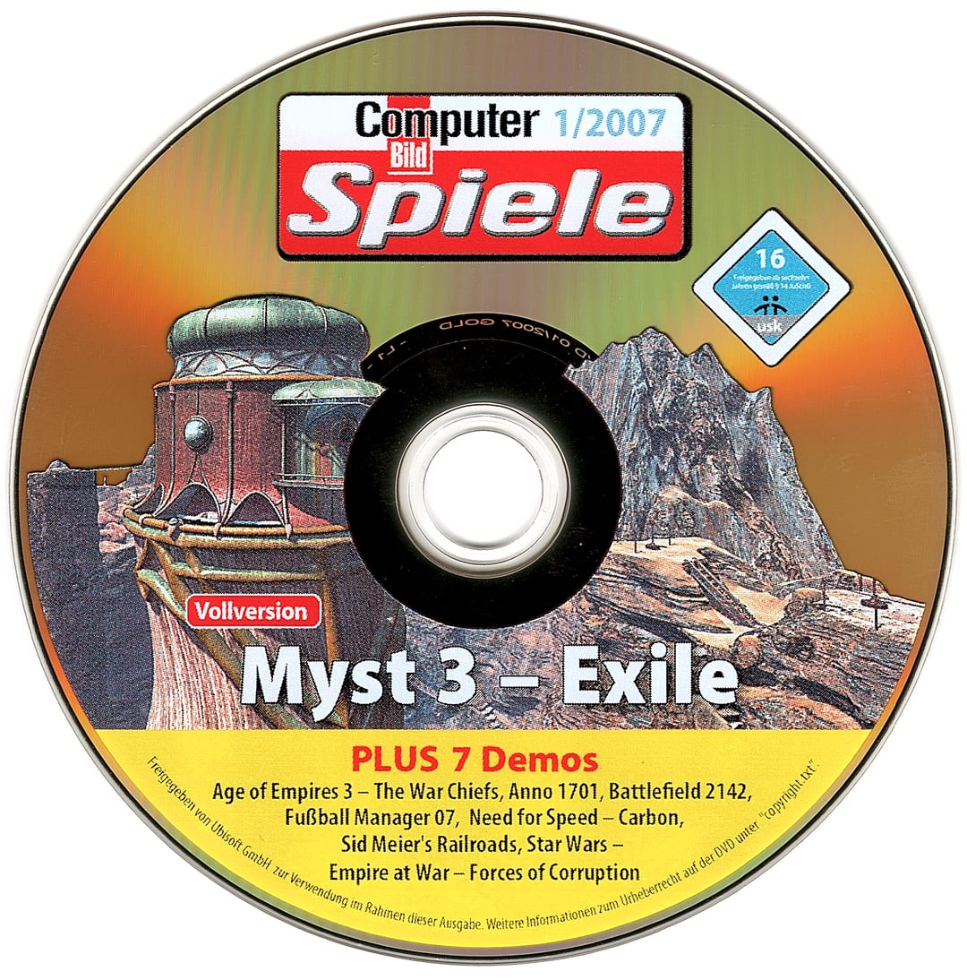 Disc face for Computer Bild Spiele issue CBS012007DVD.
