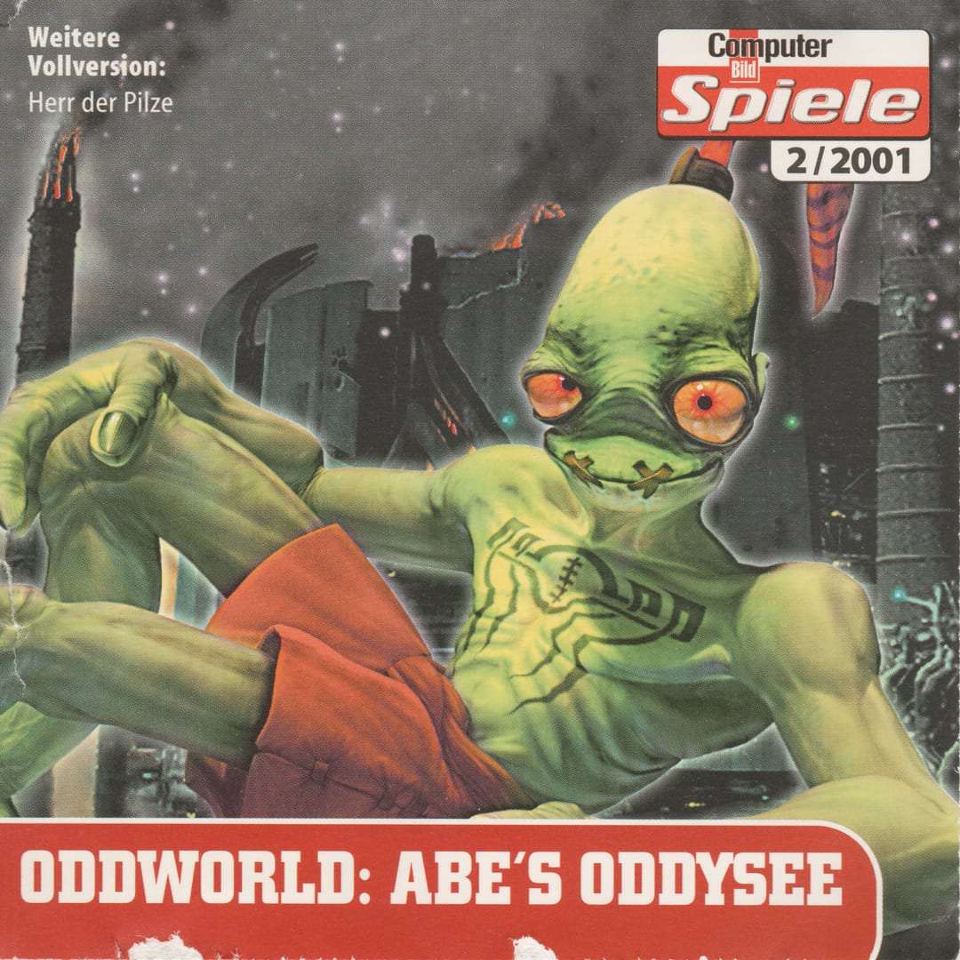 Computer Bild Spiele 2/2001 cover-disc front featuring Oddworld: Abe's Oddysee.