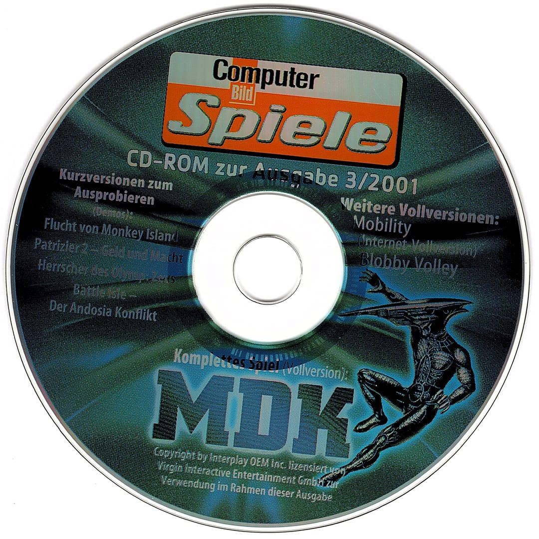 Disc face for Computer Bild Spiele issue CBS032001.