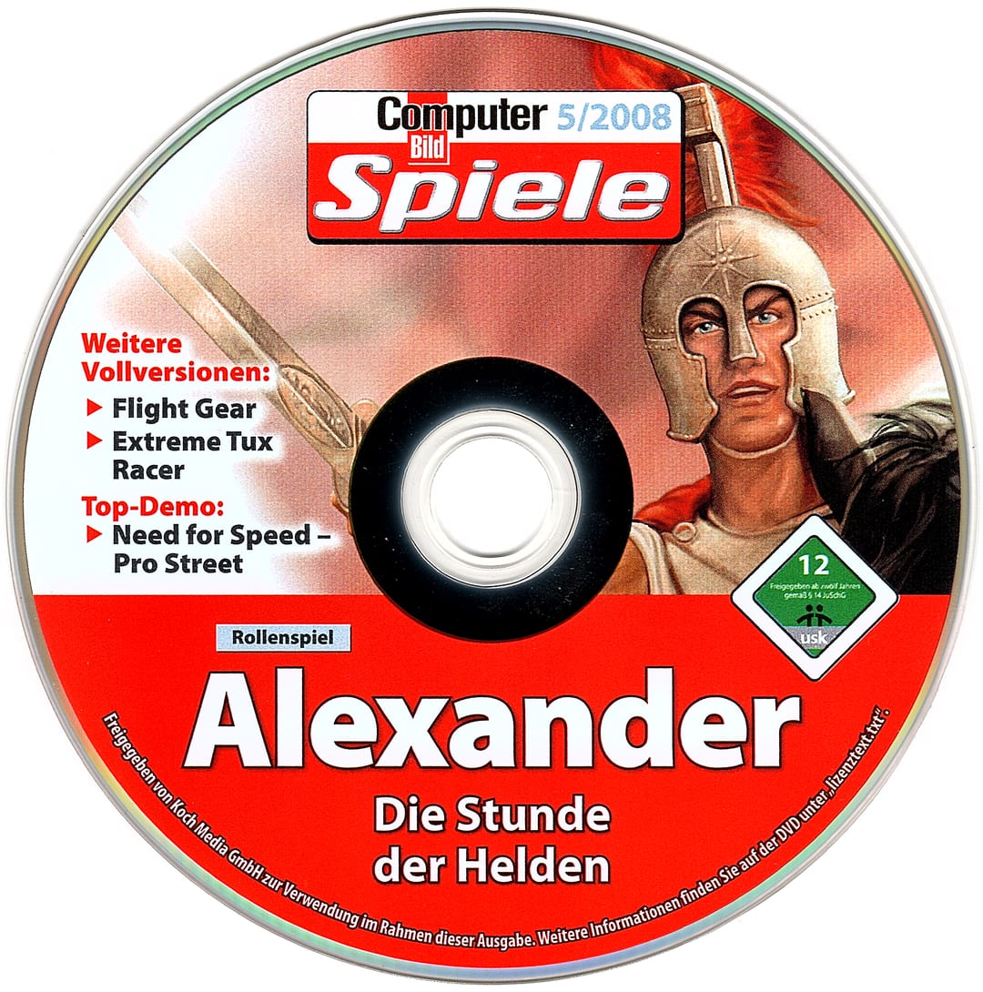 Disc face for Computer Bild Spiele issue CBS052008DVD.