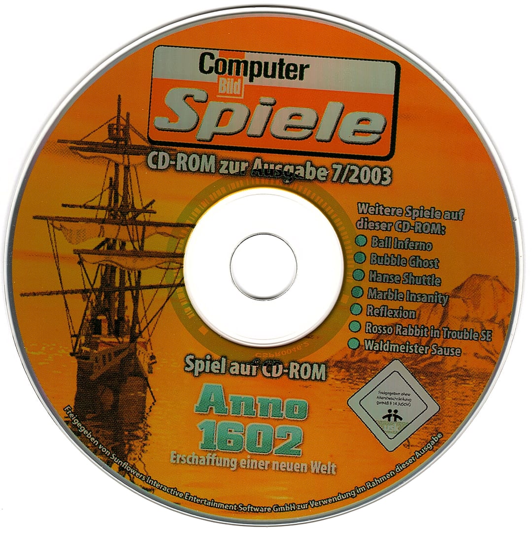 Disc face for Computer Bild Spiele issue CBS072003.