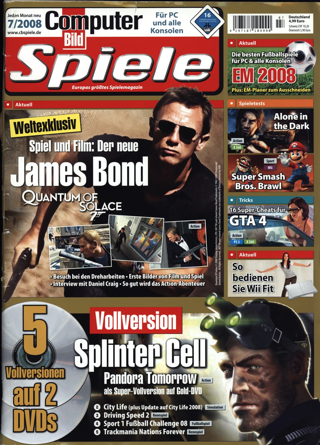 Cover of Computer Bild Spiele issue CBS072008DVD.