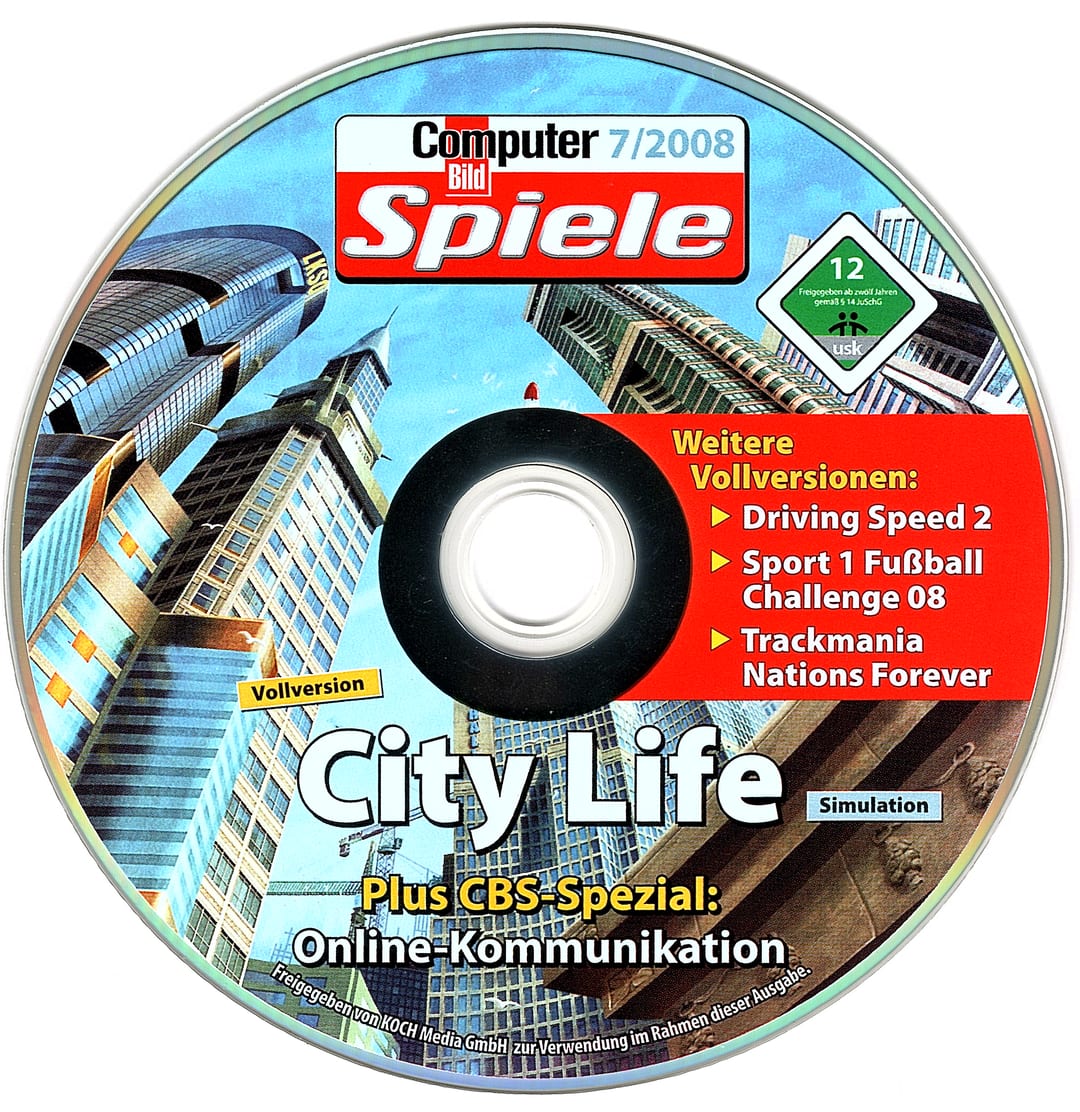 Disc face for Computer Bild Spiele issue CBS072008DVD.