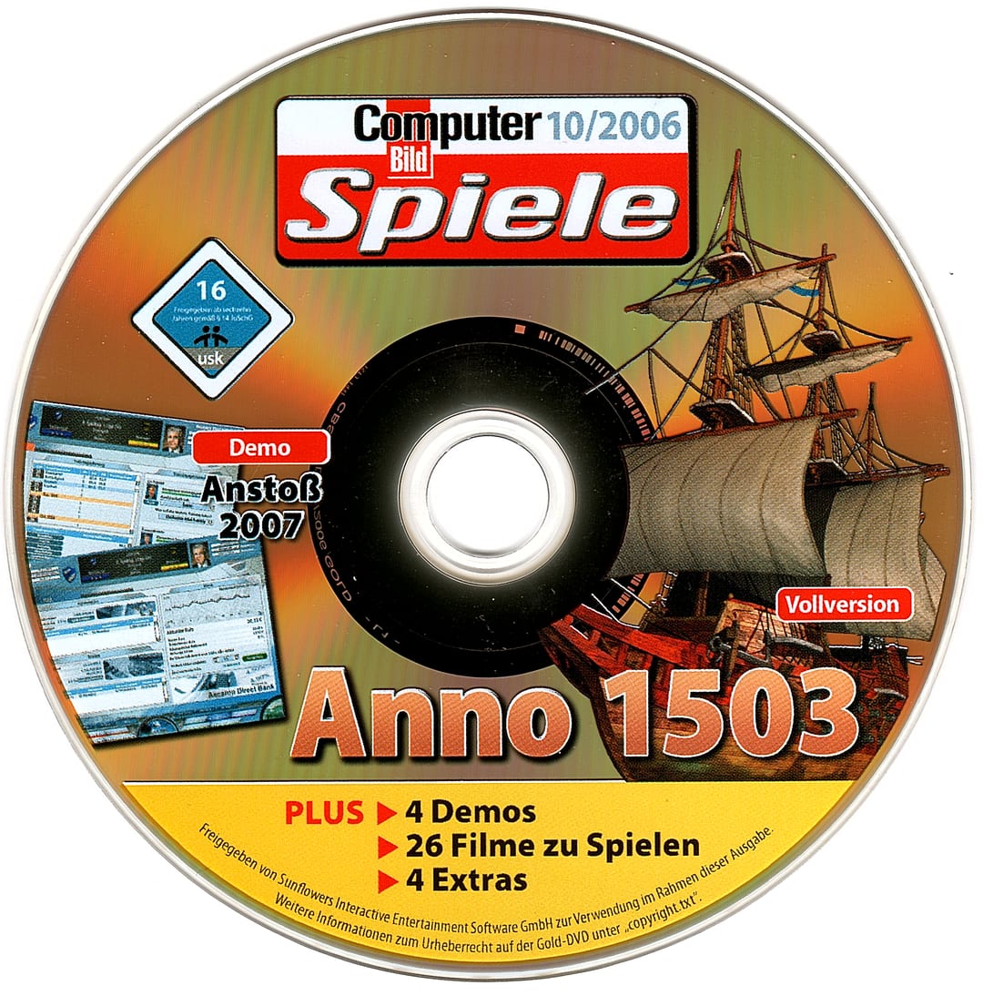 Disc face for Computer Bild Spiele issue CBS102006DVDGOLD.