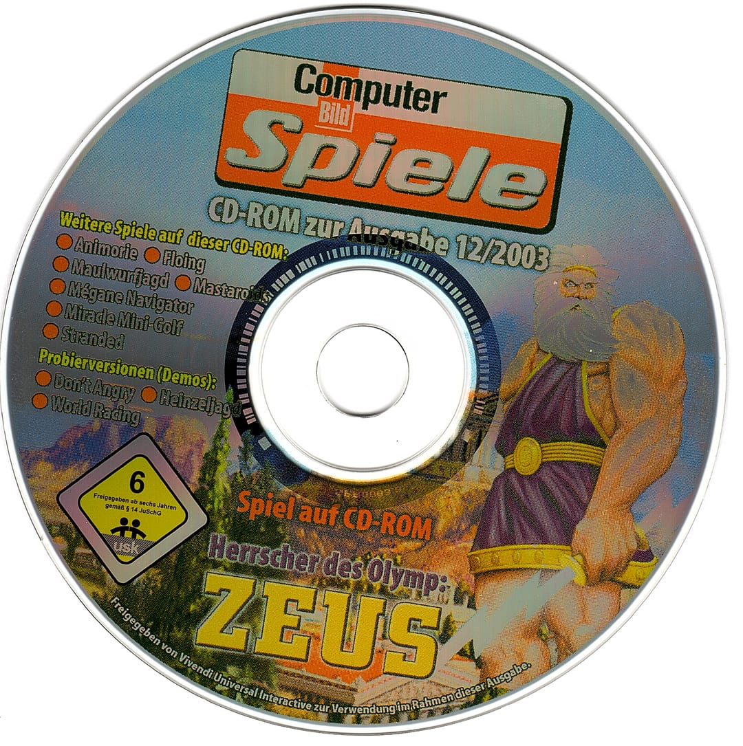 Disc face for Computer Bild Spiele issue CBS122003 (CD1).